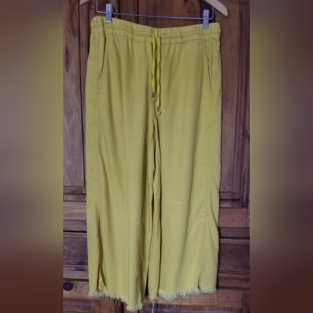 Anthropologie Mustard Yellow Wide-Leg Pants